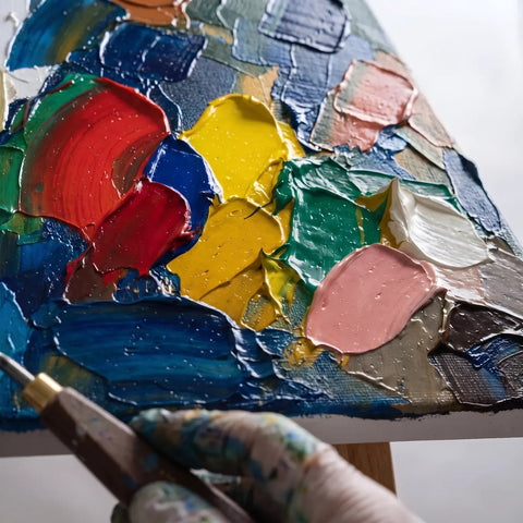 Thick impasto textures in shades from the ARTMiE Euforia palette