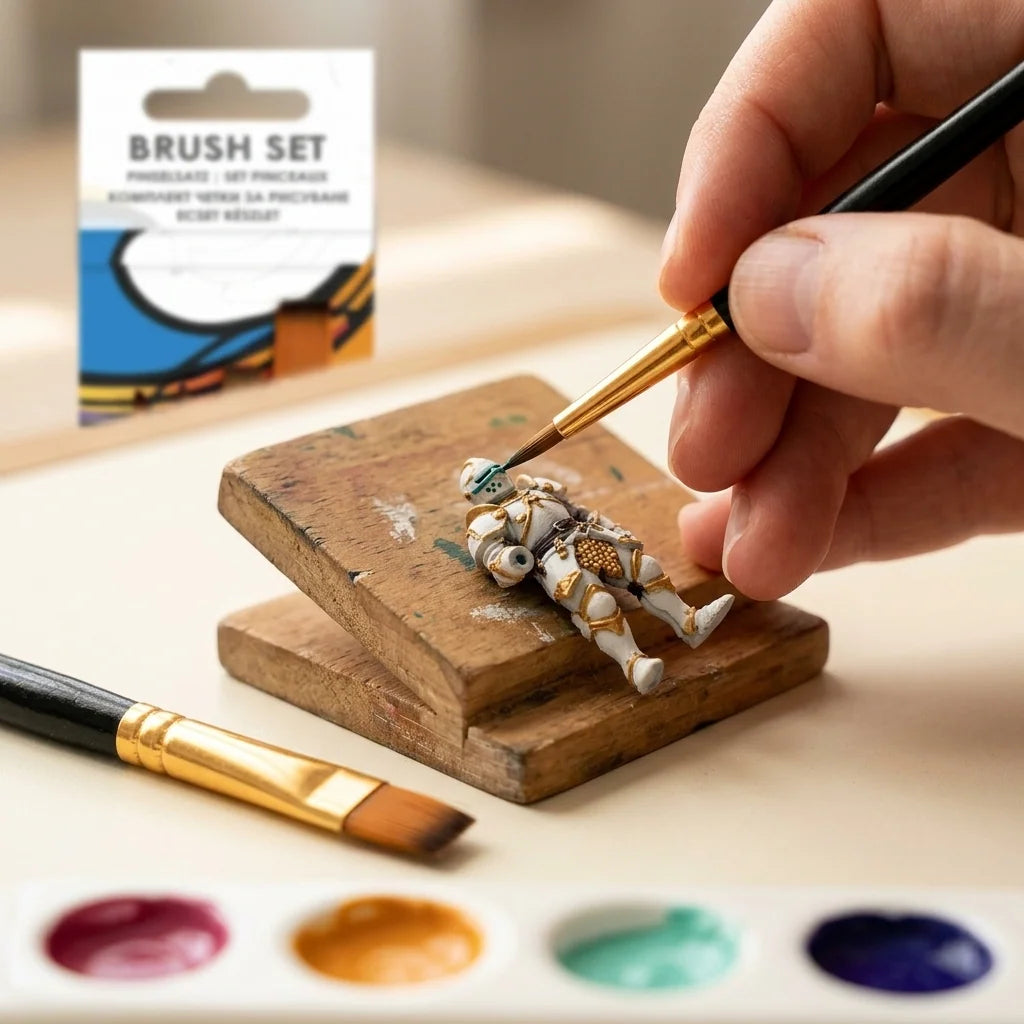 Painting precise details with a round brush