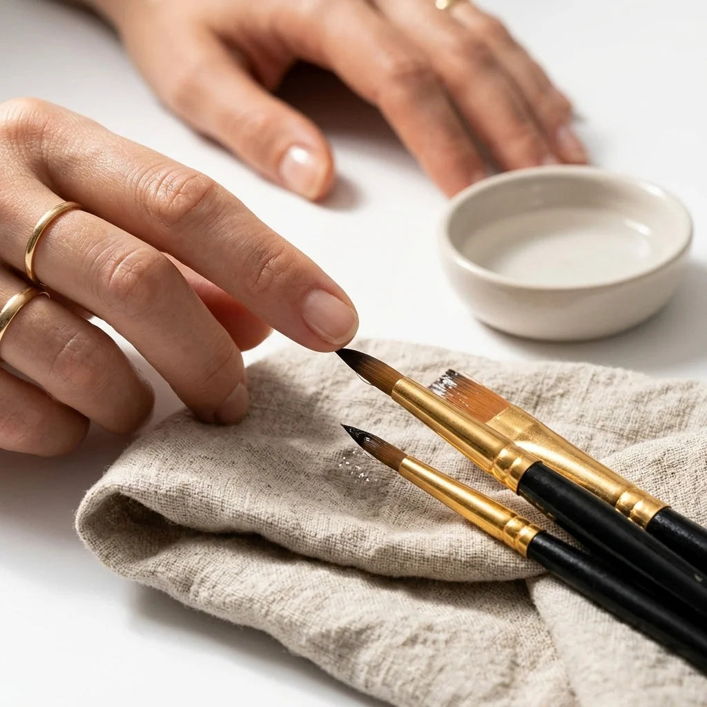 Shaping brush bristles back to their original shape