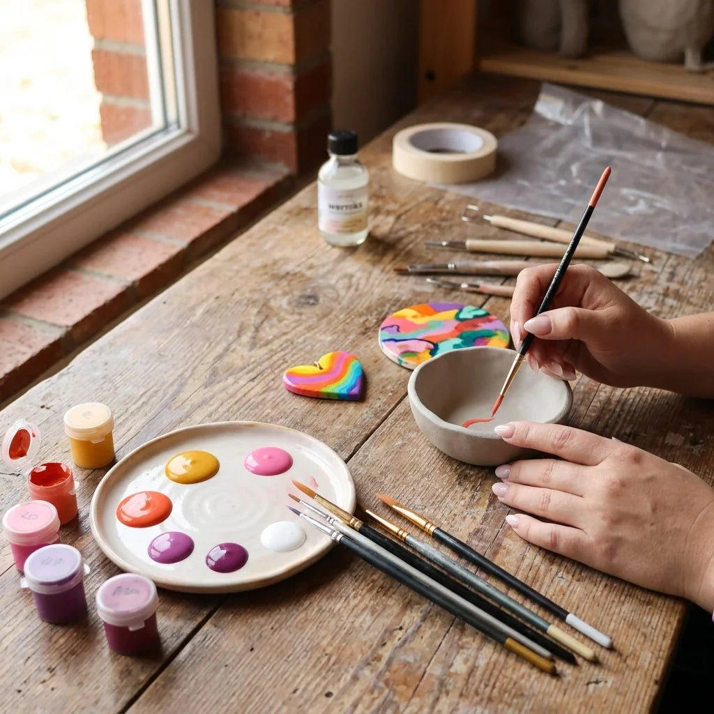 Painting the finished project with acrylic paints and sealing it with varnish