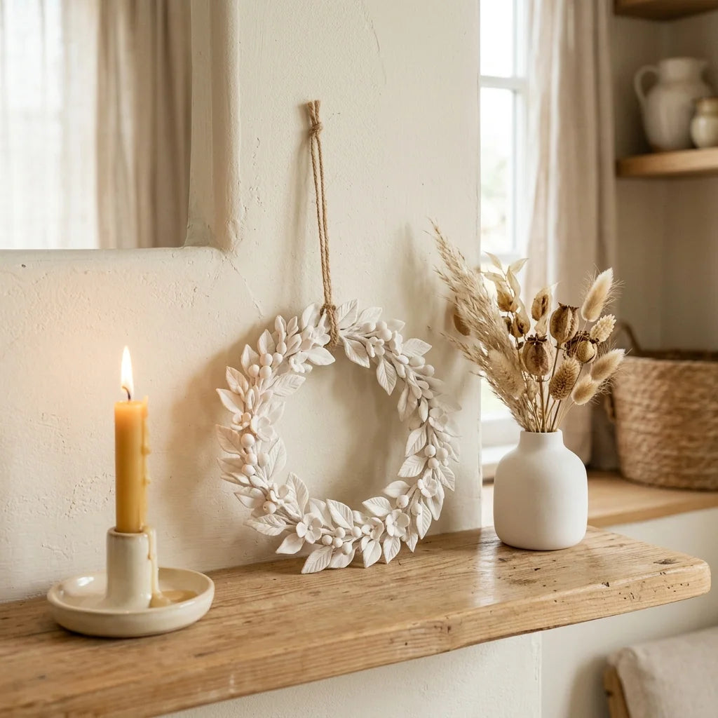 Seasonal interior decorations made from lightweight Cloudy Clay modeling clay