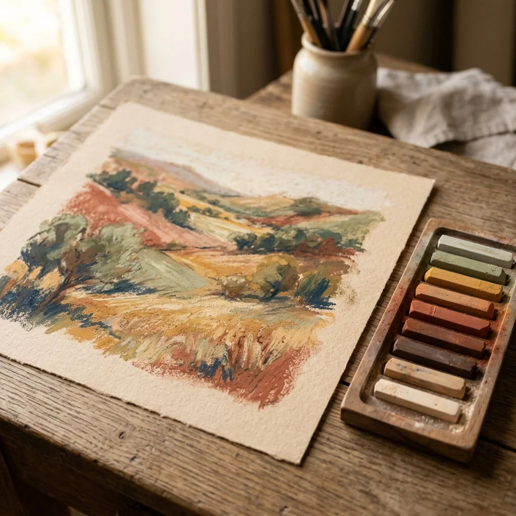 Working with soft pastels with UV protection