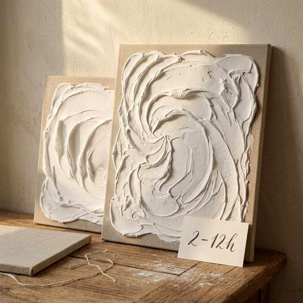 Butter paste reliefs air-drying — 2 to 12 hours
