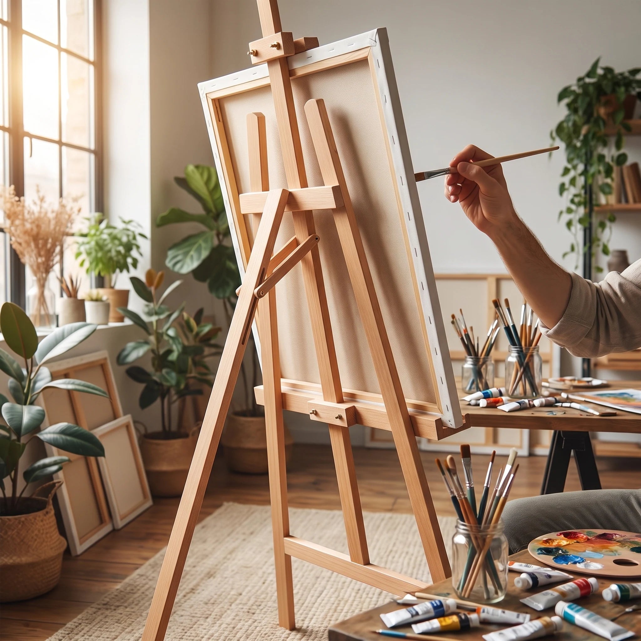 Painting on canvas with the MY HOME Studio Easel